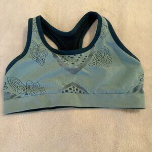 Smartwool PhD Seamless Racerback Sports Bra Size Small Teal Blue Aqua Stretch